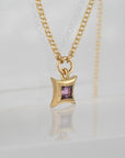 Boxy Necklace with Pink Sapphire