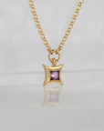 Boxy Necklace with Pink Sapphire
