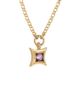 Boxy Necklace with Pink Sapphire